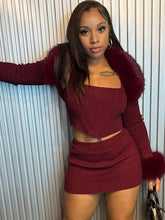 Load image into Gallery viewer, Shawl Fur Skirt Set
