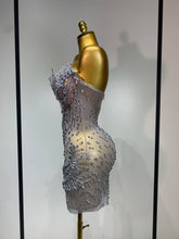Load image into Gallery viewer, Silver Sparkly Mini Dress
