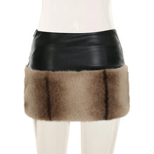 Load image into Gallery viewer, Tie Dye Furry Leather Mini Skirt
