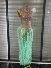 Load image into Gallery viewer, Karin Mesh Ruffles Maxi Dress
