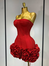 Load image into Gallery viewer, Flower Embellished Mini Bandage Dress
