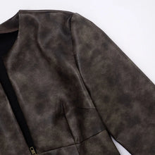 Load image into Gallery viewer, Chrome Studded Leather Crop Jacket
