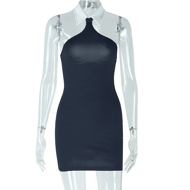A White Collar Mini Dress