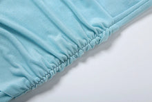 Load image into Gallery viewer, Velvet Ruched Tassel Backless Dress
