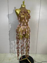 Load image into Gallery viewer, Siena Mesh Bodysuit Tassel Dress
