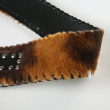 Load image into Gallery viewer, Cow Leather Fur Belt
