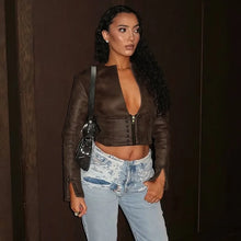 Load image into Gallery viewer, Chrome Studded Leather Crop Jacket
