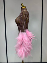 Load image into Gallery viewer, Abbi Mesh Feather Mini Dress
