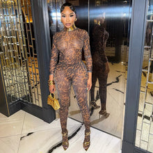 Load image into Gallery viewer, Wild Nights Leopard Mesh Pants Set
