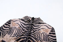Load image into Gallery viewer, Zebra Print Mesh Jumpsuit
