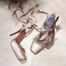 Load image into Gallery viewer, Satin Bow Ballet High Heels
