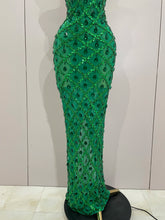 Load image into Gallery viewer, Luxe Chandelier Mesh Maxi Dress
