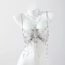 Load image into Gallery viewer, Pearl Beaded Bikini Bra Top
