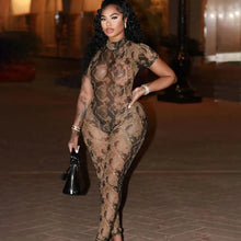 Load image into Gallery viewer, Baddie Mesh Backless Jumpsuit
