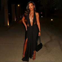 Load image into Gallery viewer, Lyla Ruched V-Neck Backless Dress
