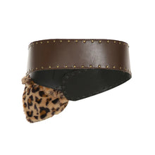 Load image into Gallery viewer, Leopard Fur Heart Leather Buckle  Belt

