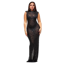 Load image into Gallery viewer, Hot Rhinestone Bodycon Maxi Dress
