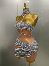 Load image into Gallery viewer, Hottie Rhinestone Mini Dress
