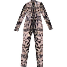 Load image into Gallery viewer, Zebra Print Mesh Jumpsuit
