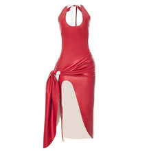 Load image into Gallery viewer, Tiana Pleated Leather Dress

