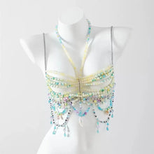 Load image into Gallery viewer, Pearl Beaded Bikini Bra Top
