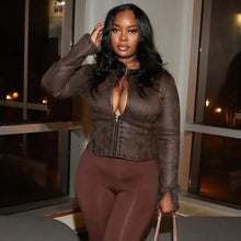 Load image into Gallery viewer, Chrome Studded Leather Crop Jacket
