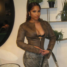 Load image into Gallery viewer, Chrome Studded Leather Crop Jacket
