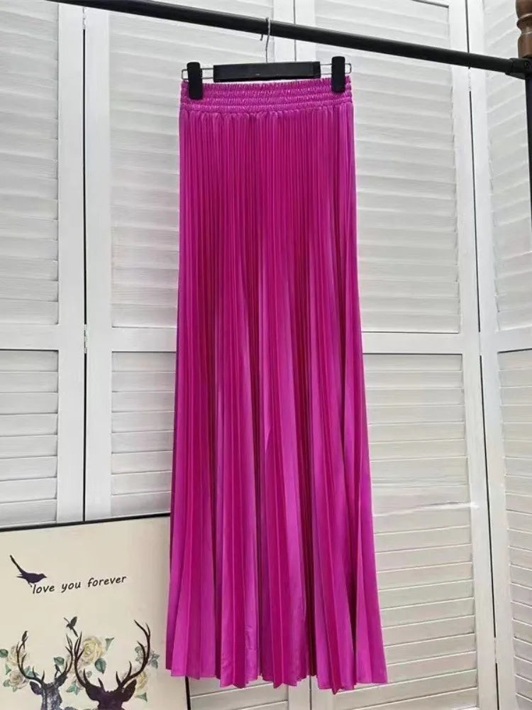 Elegant Pleated Maxi Skirt
