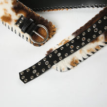 Load image into Gallery viewer, Cow Leather Fur Belt

