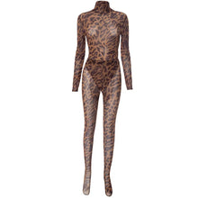 Load image into Gallery viewer, Wild Nights Leopard Mesh Pants Set

