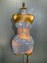 Load image into Gallery viewer, Hottie Rhinestone Mini Dress
