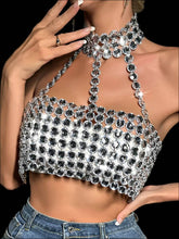 Load image into Gallery viewer, Diamonds Bustier Sequin Crop Top
