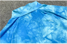 Load image into Gallery viewer, Blue Tie Dye Ruched Midi Dress
