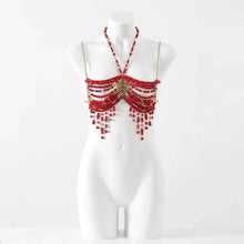 Load image into Gallery viewer, Pearl Beaded Bikini Bra Top
