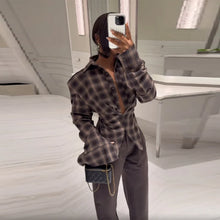 Load image into Gallery viewer, Plaid Flattering Blouse
