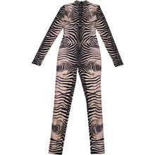 Load image into Gallery viewer, Zebra Print Mesh Jumpsuit
