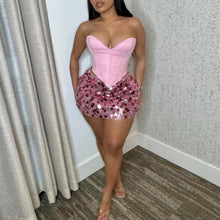 Load image into Gallery viewer, Corset Sequin Skirt Set
