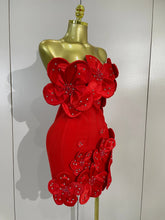 Load image into Gallery viewer, Flower Bandage Mini Dress
