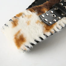 Load image into Gallery viewer, Cow Leather Fur Belt
