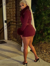 Load image into Gallery viewer, Shawl Fur Skirt Set
