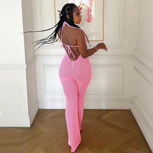 Load image into Gallery viewer, Flower Applique Knit Jumpsuit
