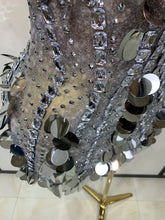Load image into Gallery viewer, Silver Rhinestone Sequins Mini Dress
