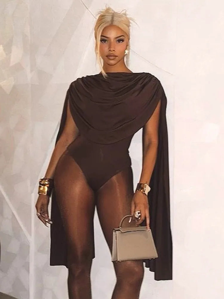 Chic Swing Collar Bodysuit Jumpsuit