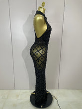 Load image into Gallery viewer, Luxe Chandelier Mesh Maxi Dress
