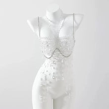Load image into Gallery viewer, Pearl Beaded Bikini Bra Top
