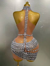 Load image into Gallery viewer, Hottie Rhinestone Mini Dress
