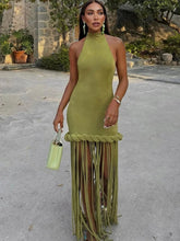 Load image into Gallery viewer, Aria Tassel Backless Maxi Dress
