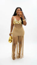 Load image into Gallery viewer, Sequined Knitted Fringe Maxi Dress
