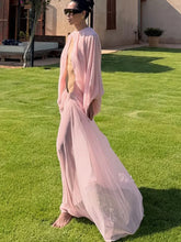 Load image into Gallery viewer, Pink Ruched Maxi Dress
