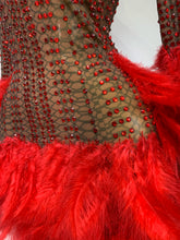 Load image into Gallery viewer, Abbi Mesh Feather Mini Dress
